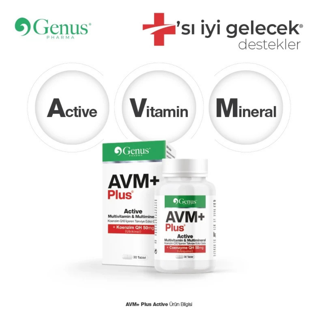 AVM+ Plus® Multivitamin Multimineral ve Koenzim Q10 İçeren Takviye Edici Gıda