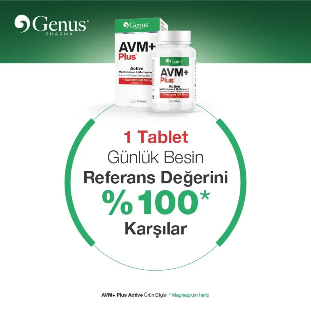 AVM+ Plus® Multivitamin Multimineral ve Koenzim Q10 İçeren Takviye Edici Gıda %35